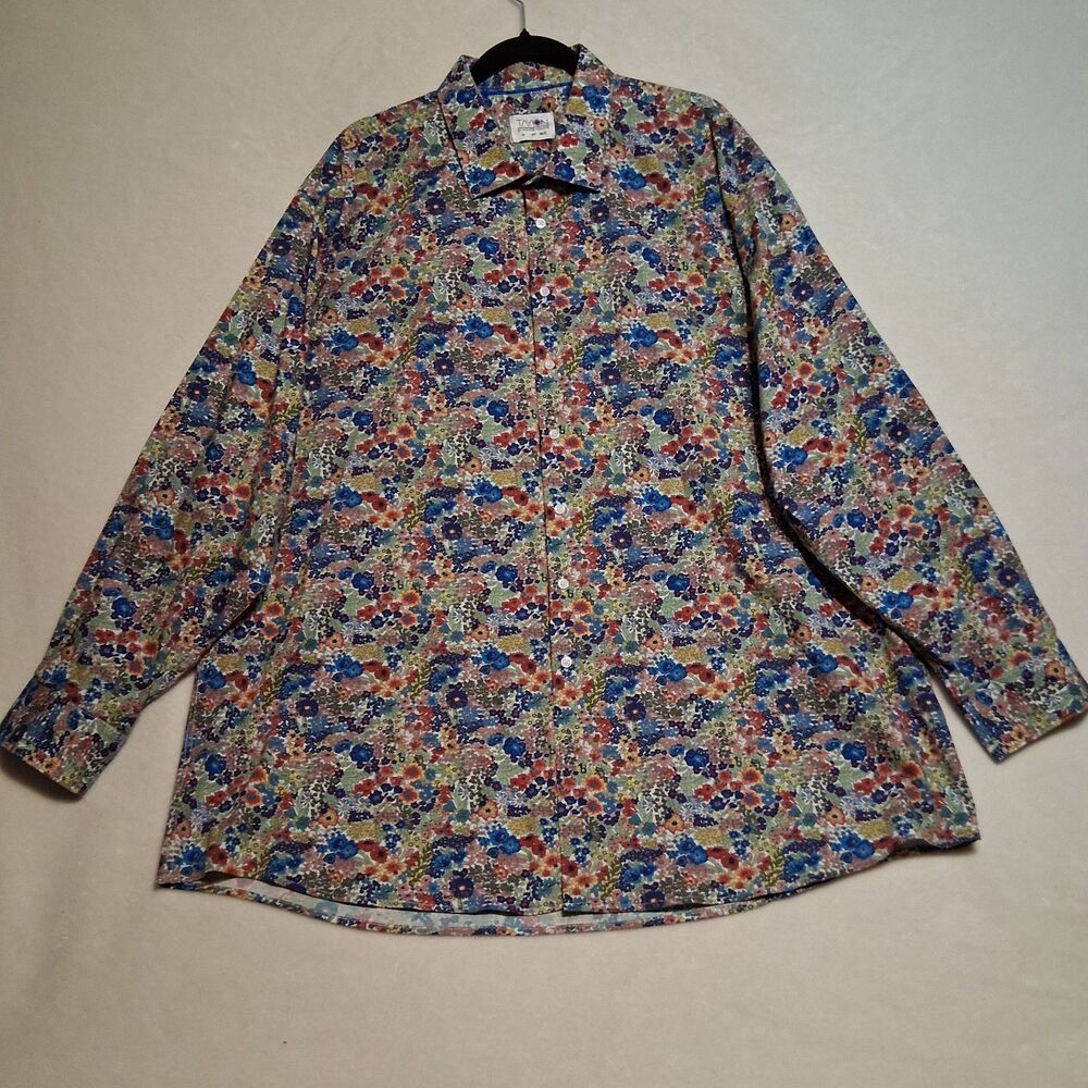 Tayion by Montee Holland XXL Shirt Floral Button Front Retro Cottage Office 70s
